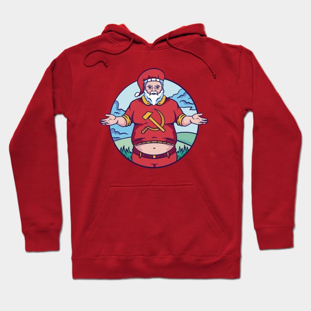 Funny Vintage Cartoon Commie Santa Hoodie by SLAG_Creative